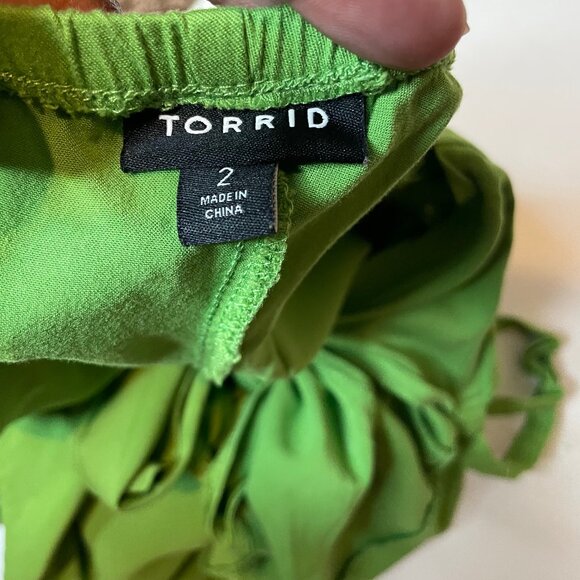 Torrid Emerald Green Wide Leg Jumpsuit Tie Back Plus Size Holiday 20/22 Comfy - Picture 13 of 16